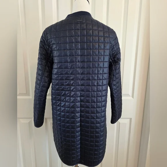 Athleta Grandview Prima Loft Long Quilted Jacket Navy Lightweight Puffer-SZ S - Picture 5 of 14